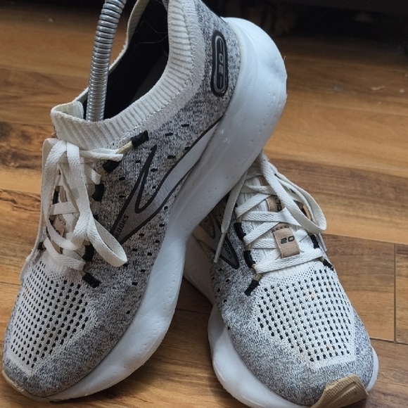 Brooks Gray and White Athletic Sneakers